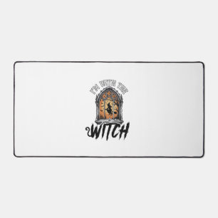 Ich bin mit der Hexe Vintage Halloween Schreibtischunterlage