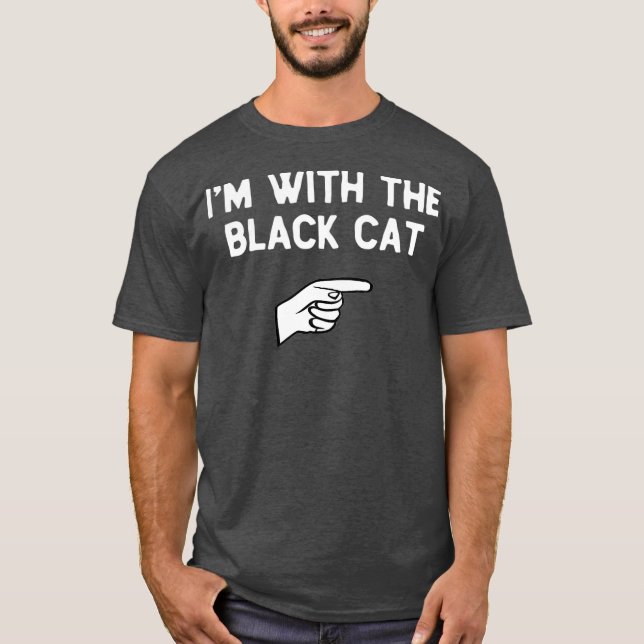 Ich bin mit der Schwarzen Katze Kostüm Halloween M T-Shirt (Vorderseite)