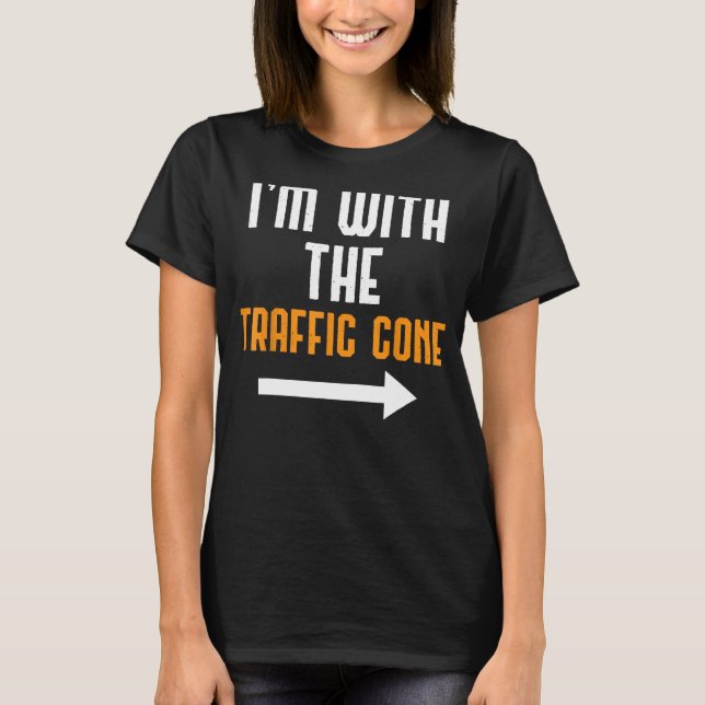 Ich bin mit der Traffic Cone Costume Funny Hallowe T-Shirt (Vorderseite)