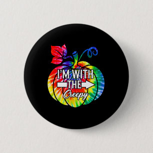 Ich bin mit einem gruseligen, Halloween-Kostüm Button