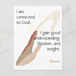 Ich bin mit Gott verbunden; ich bekomme gute.. Pos Postkarte