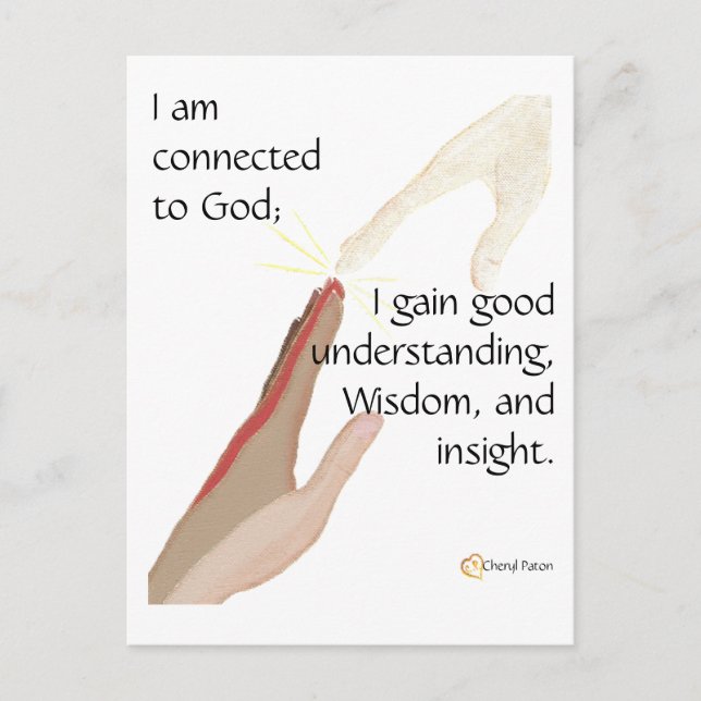 Ich bin mit Gott verbunden; ich bekomme gute.. Pos Postkarte (Vorderseite)