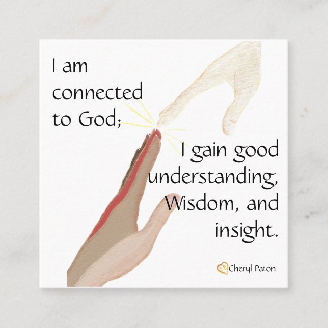 Ich bin mit Gott verbunden; ich erhalte gute.. Bus Quadratische Visitenkarte (Vorderseite)