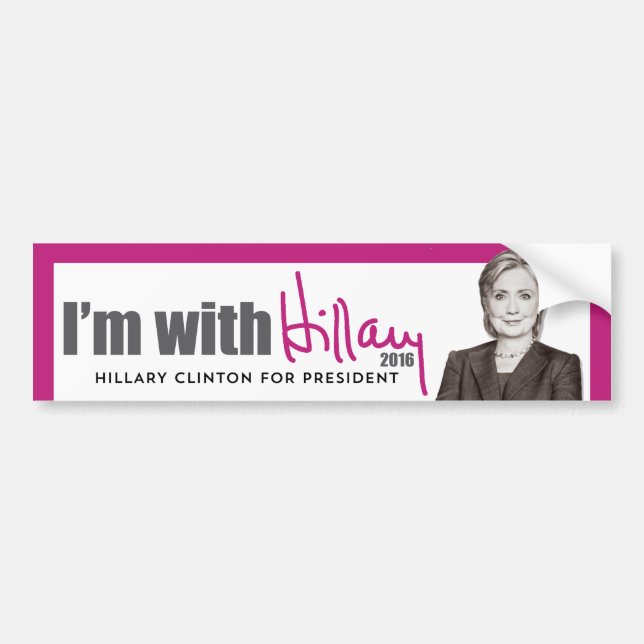 Ich bin mit Hillary - Hillary Clinton für Autoaufkleber (Vorne)