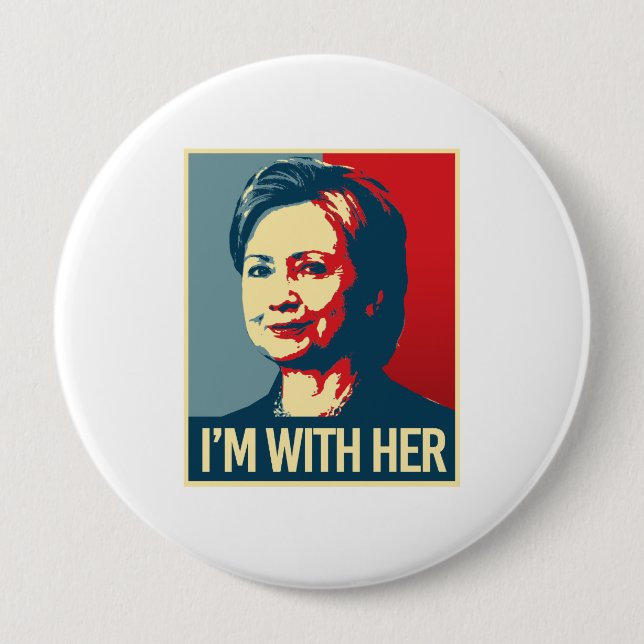 ich bin mit Hillary-Plakat - - Button (Vorderseite)