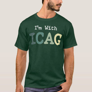 Ich bin mit ICAG Vintage 70er Freund T-Shirt