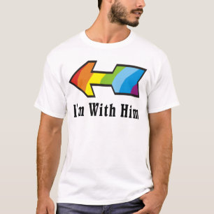 Ich bin mit ihm - Regenbogen-Pfeil-Recht T-Shirt