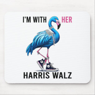 Ich bin mit ihr Harris W Flamingo Vote Blue Mousepad
