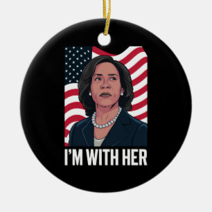 Ich bin mit ihr Kamala Wähle 2024 Präsident  Keramik Ornament