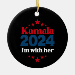 Ich bin mit ihr Kamala Wähle 2024 Präsidentin Kama Keramik Ornament