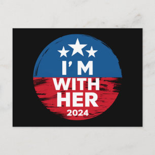 Ich bin mit ihr Kamala Wähle 2024 Präsidentin Kama Postkarte
