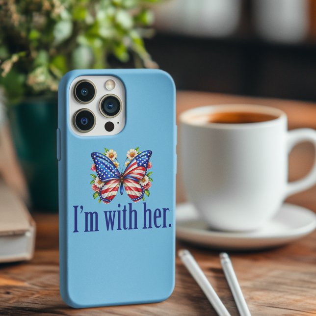 Ich bin mit ihrem Kamala Blue Butterfly Case-Mate iPhone Hülle (Von Creator hochgeladen)