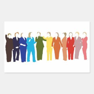 Ich bin mit ihrem Regenbogenaufkleber Rechteckiger Aufkleber