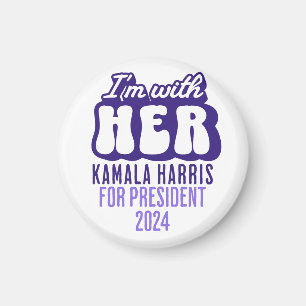 Ich bin mit ihrem Text Kamala Harris für Präsident Magnet