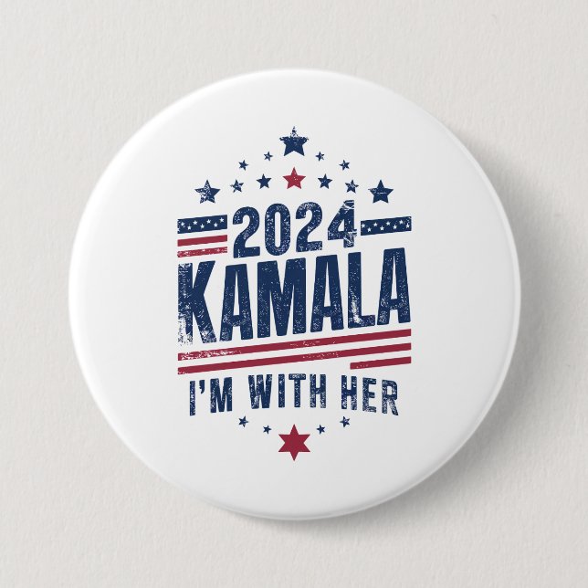Ich bin mit ihrer Kamala-Abstimmung für 2024 Kamal Button (Vorderseite)