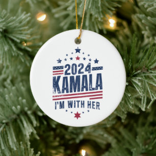 Ich bin mit ihrer Kamala-Abstimmung für 2024 Kamal Keramik Ornament