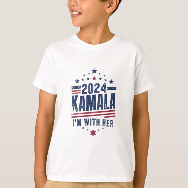 Ich bin mit ihrer Kamala-Abstimmung für 2024 Kamal T-Shirt (Vorderseite)