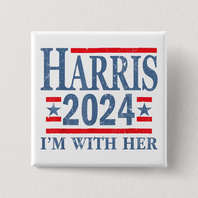 Ich bin mit ihrer Kamala-Abstimmung für den Präsid Button (Vorderseite)