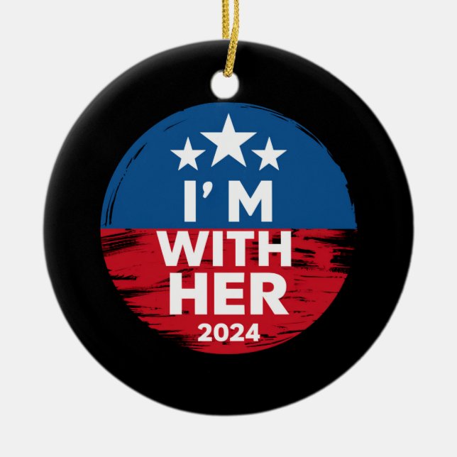 Ich bin mit ihrer Kamala-Abstimmung für den Präsid Keramik Ornament (Vorne)