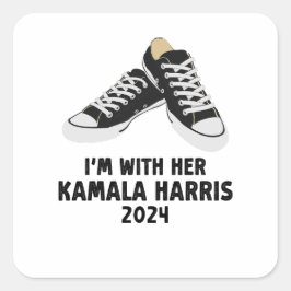 Ich bin mit ihrer Kamala Harris Unterstützung Kama Quadratischer Aufkleber