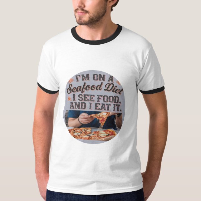 Ich bin mit Meeresfrüchten lustig T-Shirt (Vorderseite)