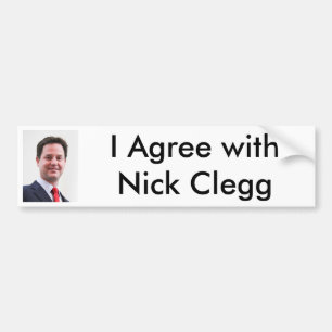 Ich bin mit Nick Clegg Stoßdämpfer-Stock Autoaufkleber