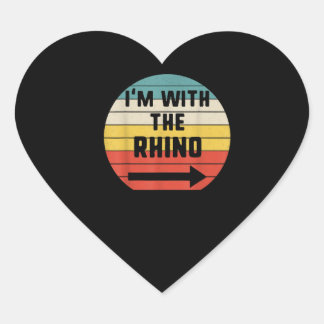 Ich bin mit Rhino Halloween Matching Couple Costum Herz-Aufkleber