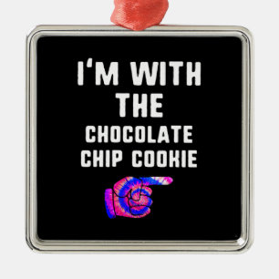 Ich bin mit Schokolade Chip Cookie GEFÄRBTE KRAW Ornament Aus Metall