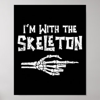 Ich bin mit Skeleton Matching Couple Easy Costume  Poster