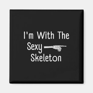 Ich bin mit Y Skeleton Halloween Kostüm Funny Last Magnet