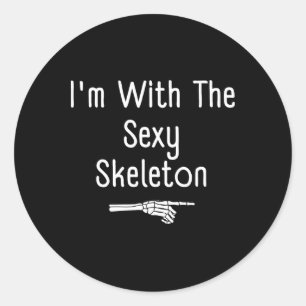 Ich bin mit Y Skeleton Halloween Kostüm Funny Last Runder Aufkleber