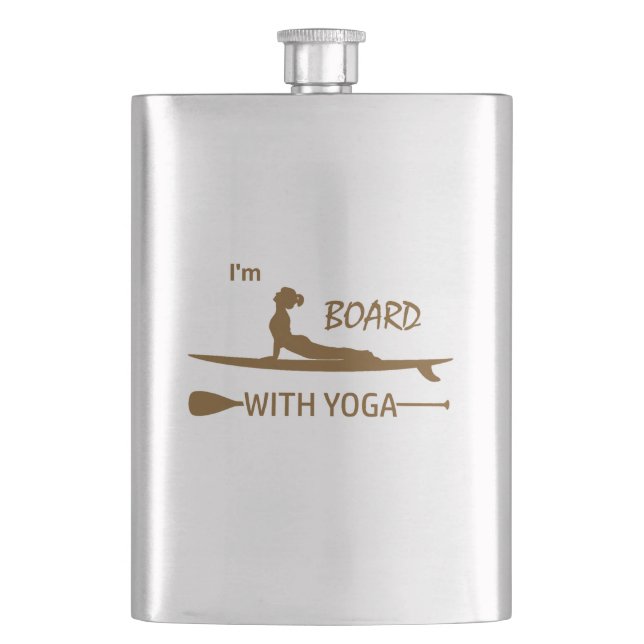 Ich bin mit Yoga an Bord Flachmann (Vorderseite)