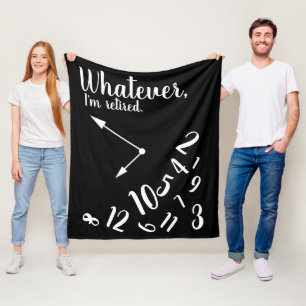 Ich bin müde lustige Ruhestand Zeit Uhr schwarz Fleecedecke