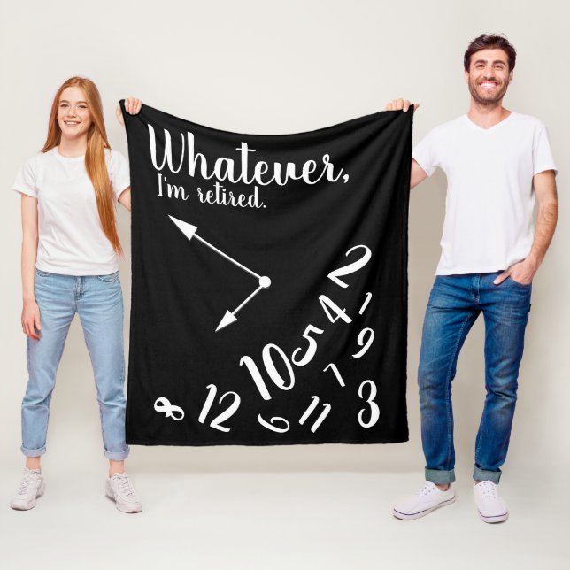 Ich bin müde lustige Ruhestand Zeit Uhr schwarz Fleecedecke (Beispiel)