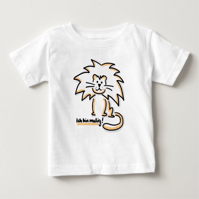 Ich bin mutig - Löwe Baby T-shirt (Vorderseite)