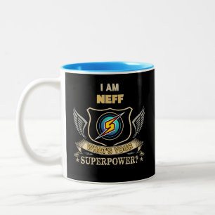 Ich bin NEFF, was ist dein Superheldenstück Zweifarbige Tasse
