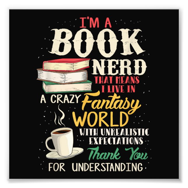 Ich bin Nerd - Buch Lover - Literatur Fotodruck (Vorne)