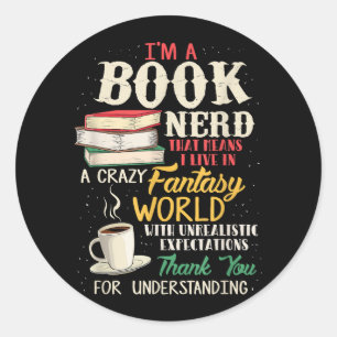 Ich bin Nerd - Buch Lover - Literatur Runder Aufkleber