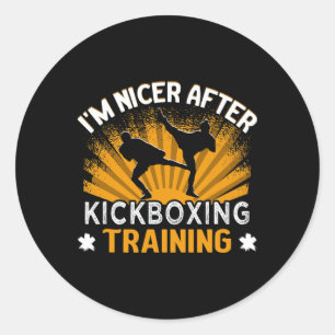 Ich bin netter nach dem Kickbox-Training Trainer K Runder Aufkleber