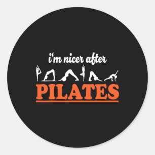 Ich bin netter nach Pilates Fitness-Trainer Lustig Runder Aufkleber