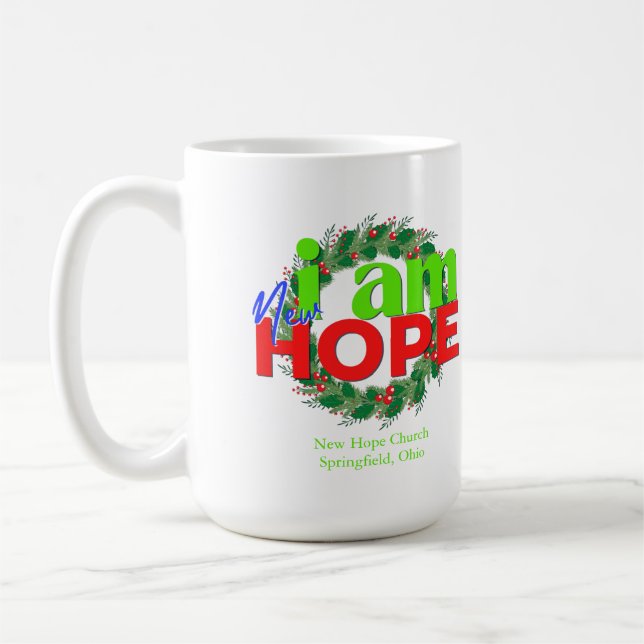 ICH BIN NEUE HOFFNUNG CHRISTMAS KAFFEE TASSE 15oz (Links)