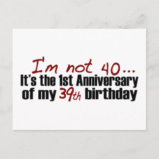 Ich bin nicht 40 postkarte