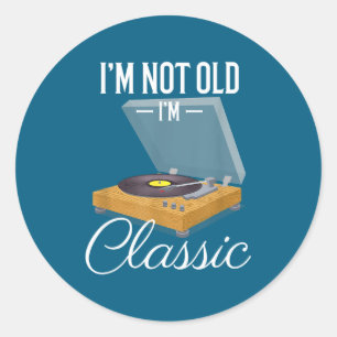 Ich bin nicht alt, ich bin Clic Lustiger Vinyl-Sch Runder Aufkleber