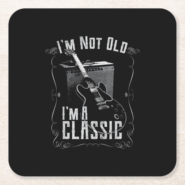 Ich bin nicht alt, ich bin ein klassisches Gitarre Rechteckiger Pappuntersetzer (Vorderseite)
