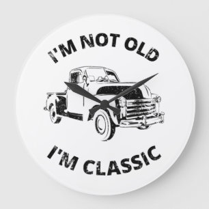 Ich bin nicht alt, ich bin klassisch Große Wanduhr