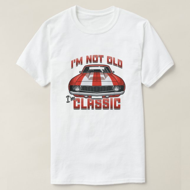 Ich bin nicht alt, ich bin klassisch - Retro Red M T-Shirt (Design vorne)