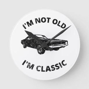 Ich bin nicht alt, ich bin klassisch runde wanduhr