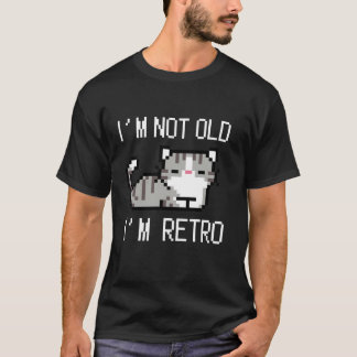 Ich bin nicht alt ich bin retro Funny Pixart Cat R T-Shirt