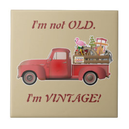 Ich bin nicht alt. Ich bin Vintage! Little Red Tru Fliese