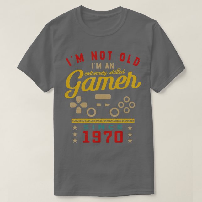 Ich bin nicht alt im a Geschickte 1970VideogameGam T-Shirt (Design vorne)